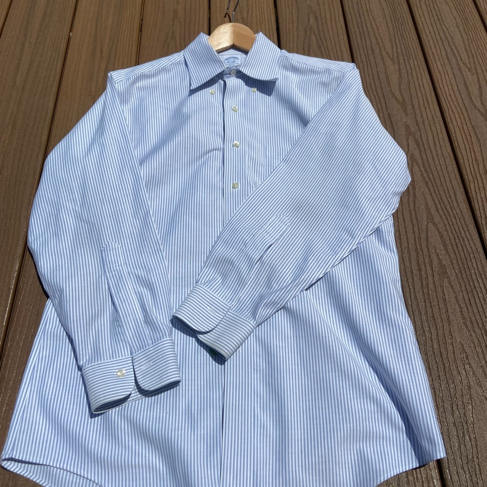 Vintage Luxury Brooks Brothers Blue Striped Dress Shirt, 15 1/2, 32,  PERFECT